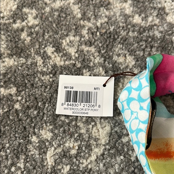 Coach Vibrant Multicolor Striped Scarf - pony tail wrap, purse accessory - Picture 2 of 2